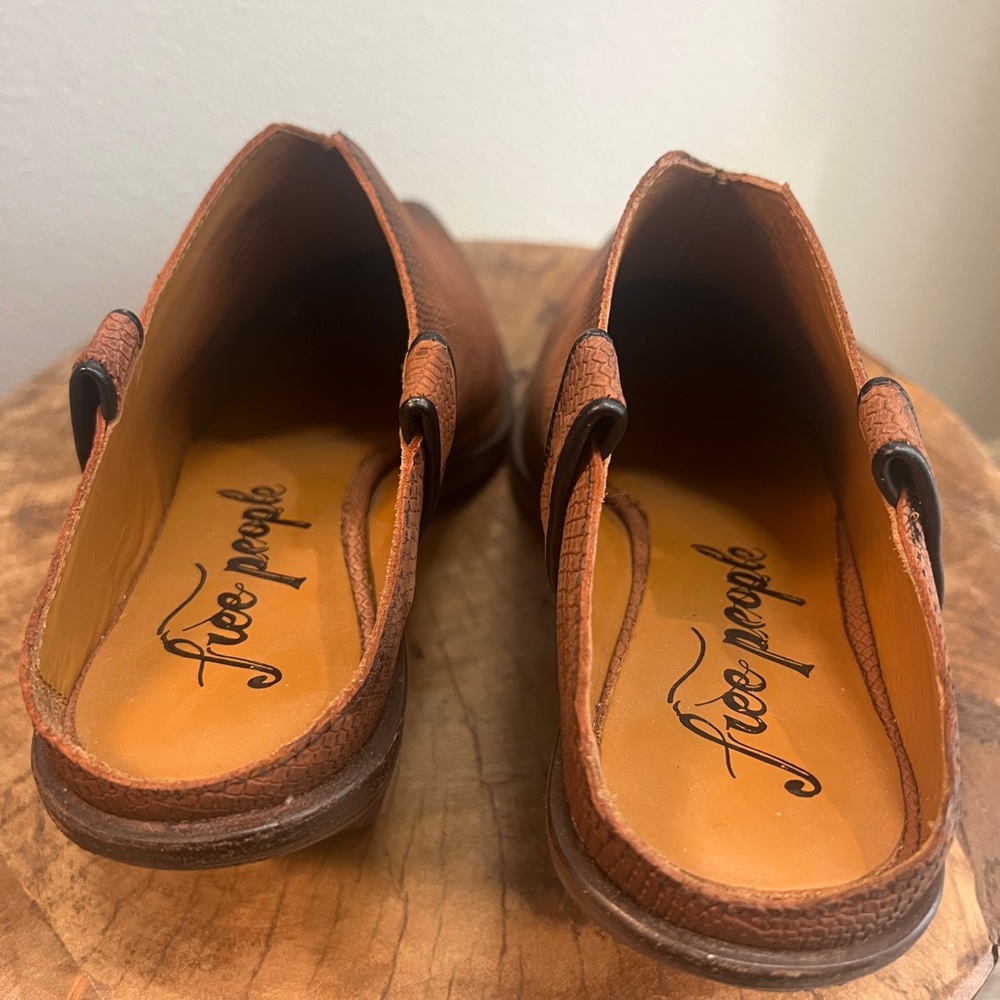 Free People Brown Textured Wedge Mules - Picture 7 of 7